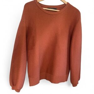 Elegant Terracotta Crew Neck Sweater‎